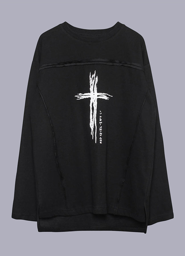 White Cross Long Sleeve T-shirt