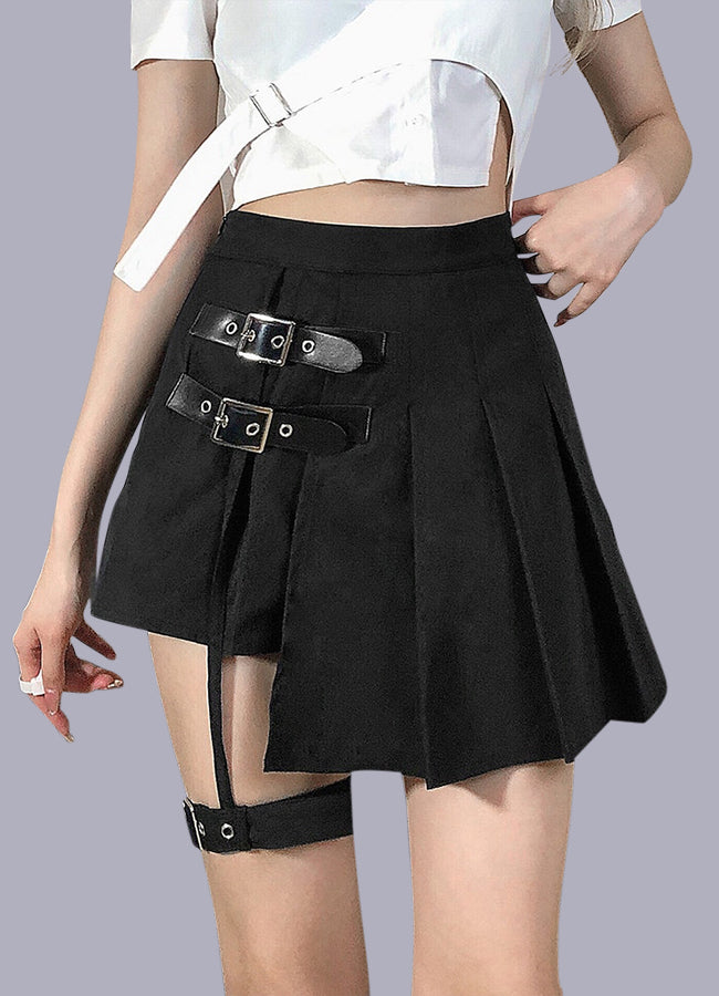 Black pleated goth outlet skirt