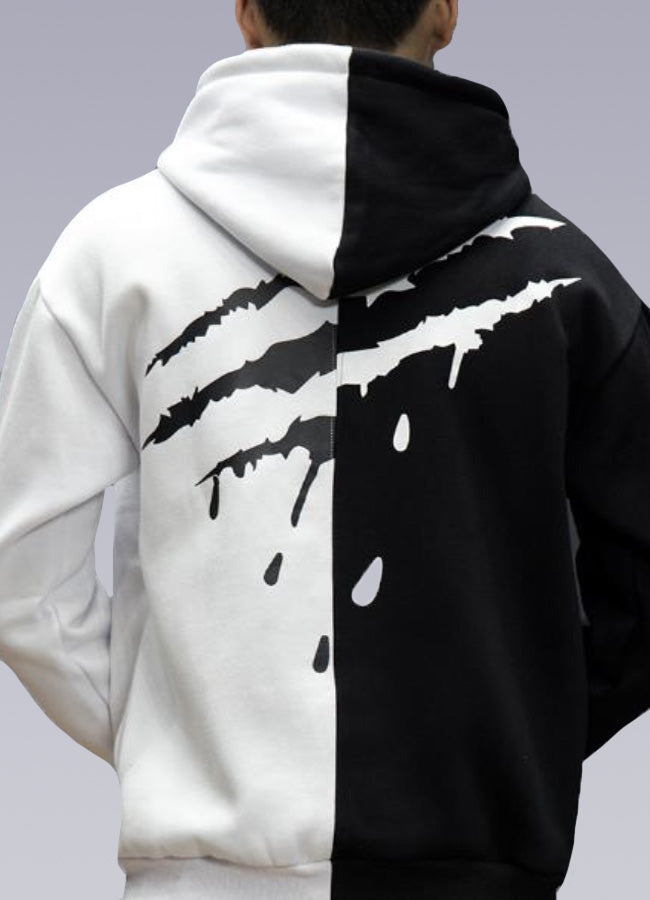 Black and white shop off white hoodie