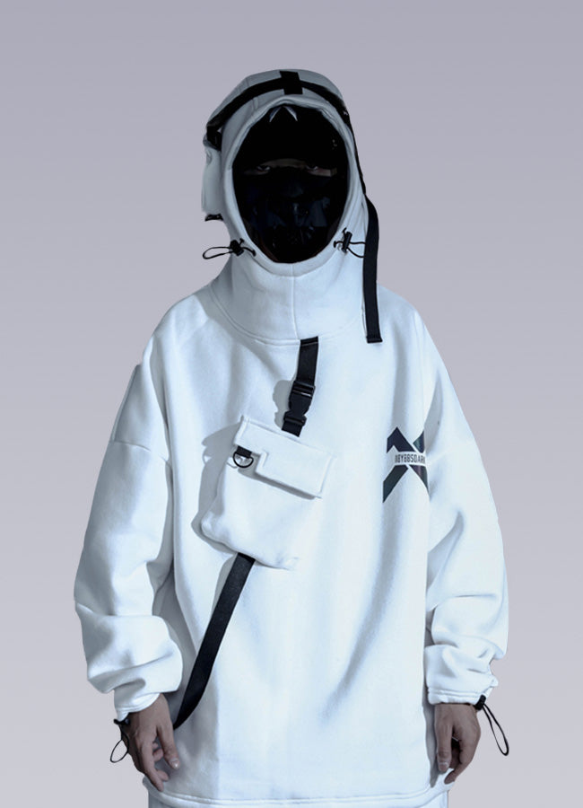 White Techwear Hoodie OFF WRLD TECHWEAR