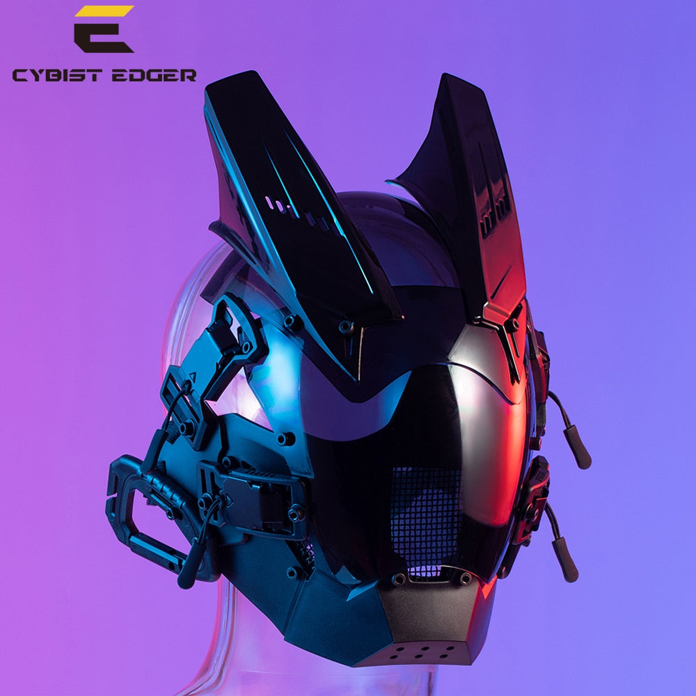  Appleya Cybe𝐫punk Mask,Futuristic Black Full Face Mask  Techwear, Sci-Fi Mask For Men, Suitable For Party Music Festival :  Clothing, Shoes & Jewelry