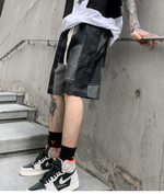 denim patchwork shorts - Vignette | OFF-WRLD