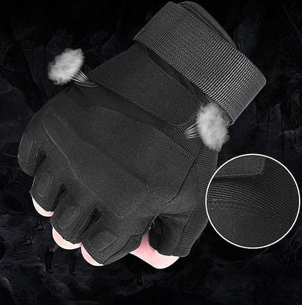 Black Tactical Fingerless Gloves | OFF-WRLD TECHWEAR