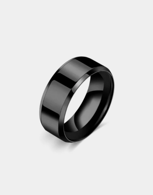 8mm black titanium ring