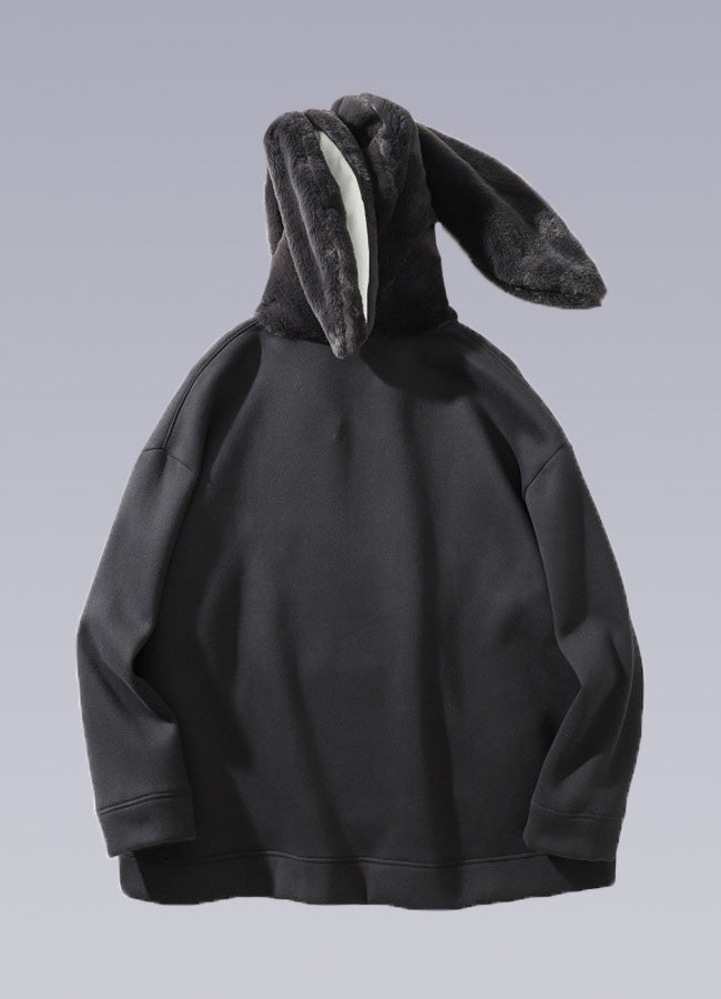 Black bunny ear hoodie sale