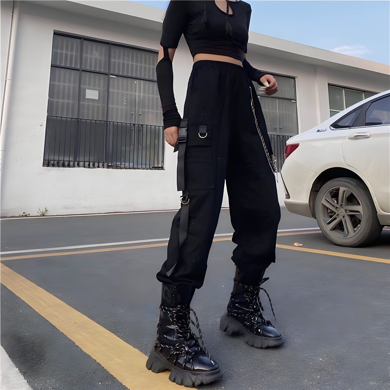 Black Cargo Pants 'The Great' Japanese black Techwear pants – INFINIT STORE