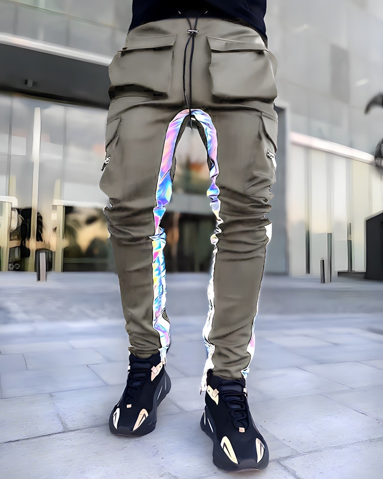 Reflective best sale cargo joggers