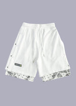 black and white bandana shorts - Vignette | OFF-WRLD