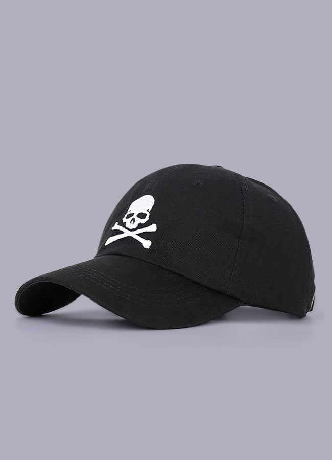 black and white skull cap