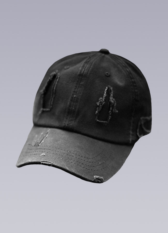 black denim baseball cap