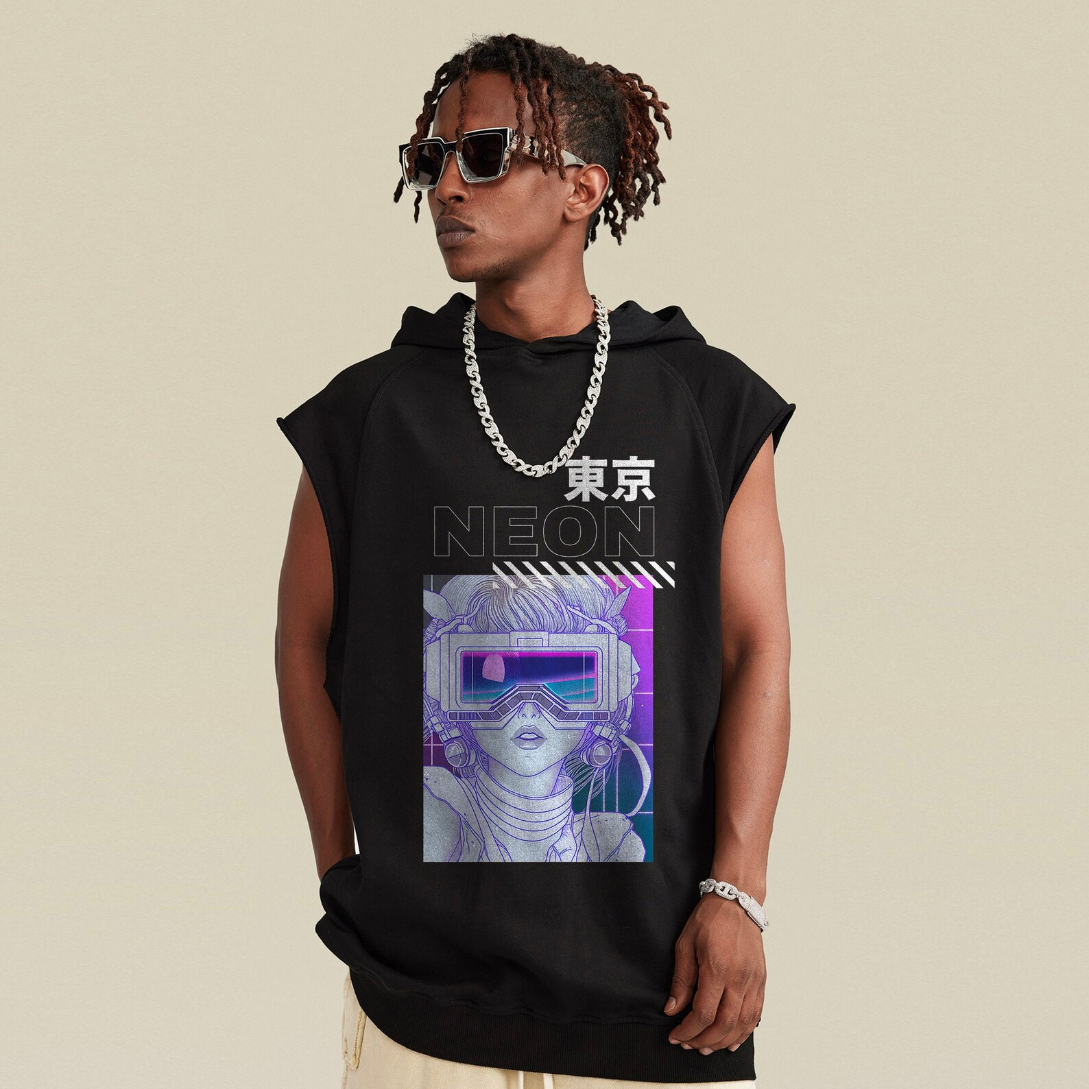 cyberpunk hooded shirt