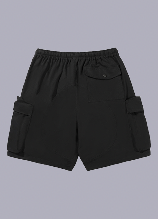 black tactical cargo shorts