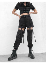 high-waisted hollow out pants - Vignette | OFF-WRLD