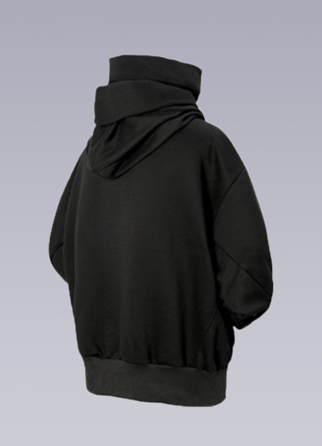 high collar hoodie