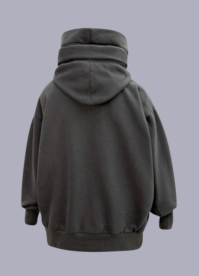 Hoodie with cheap high neck