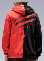 red and black split hoodie - Vignette | OFF-WRLD