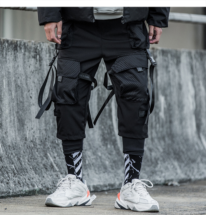 Men Work Buckle Straps Techwear Trousers Combat Tactical Cargo Pants With  Pocket | eBay
