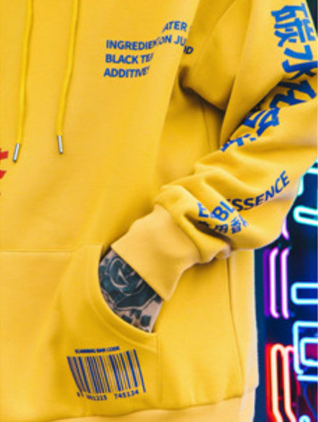 yellow streetwear hoodie