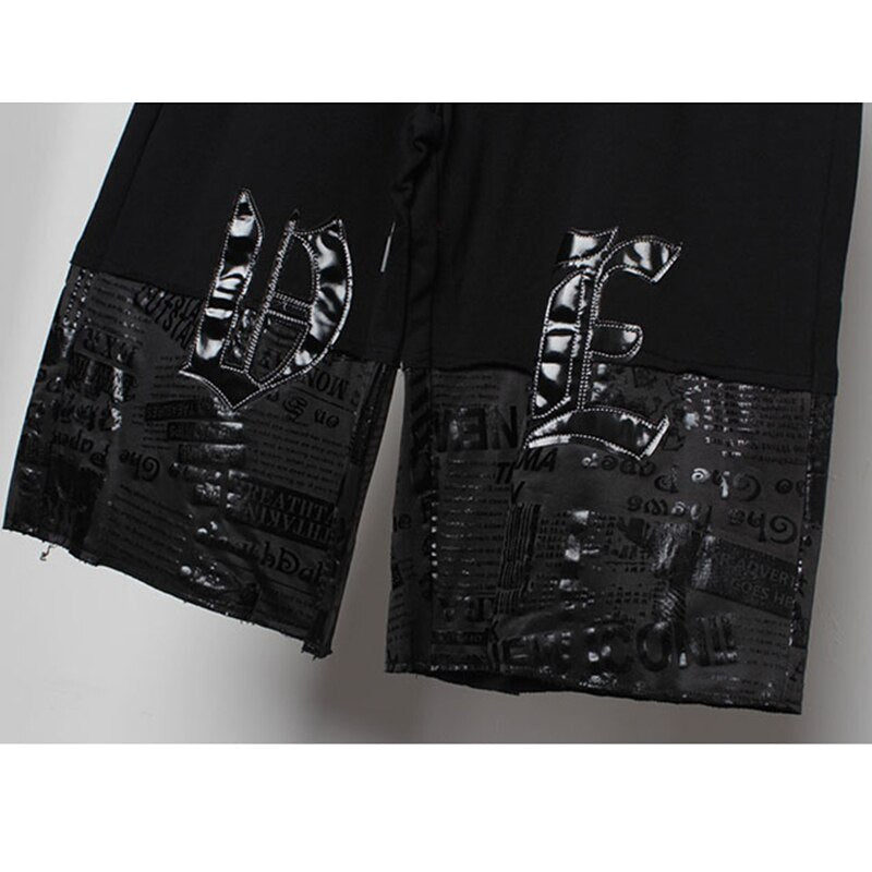 black streetwear shorts