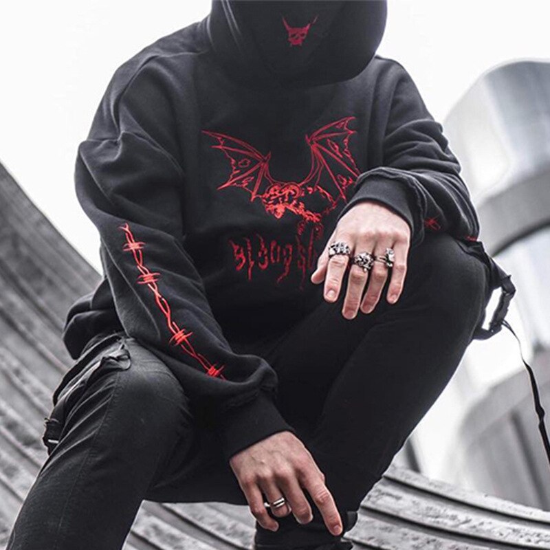 Black hoodie goth new arrivals