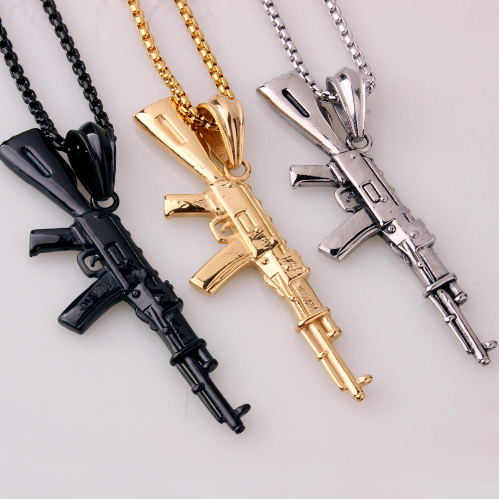 ASSAULT RIFLE AK-47 PENDANT - NECKLACE Jewelry Automatic Weapon NEW! USA!!!  gun | eBay