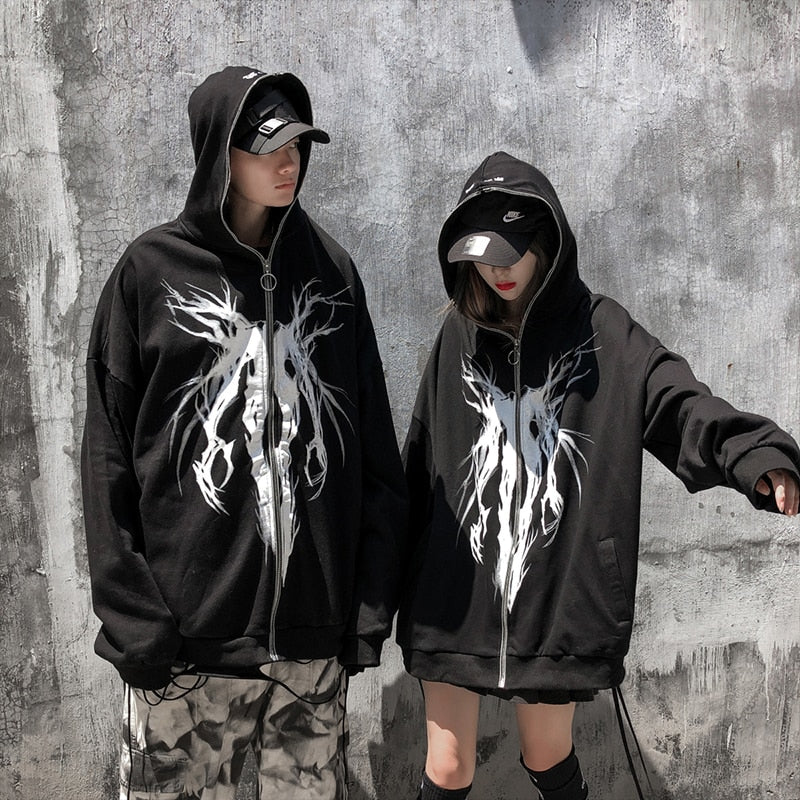 black grunge hoodie