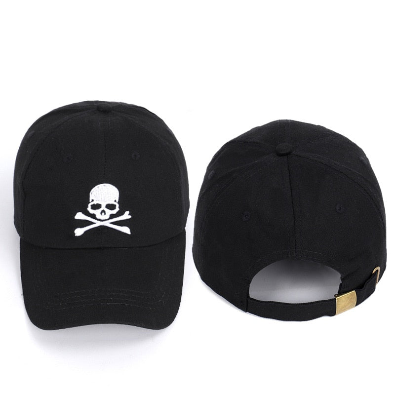 black and white skull cap