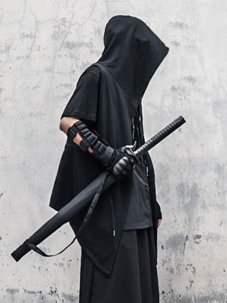 Black Techwear Assassin Ninja Samurai Mask Hood Hoodie 