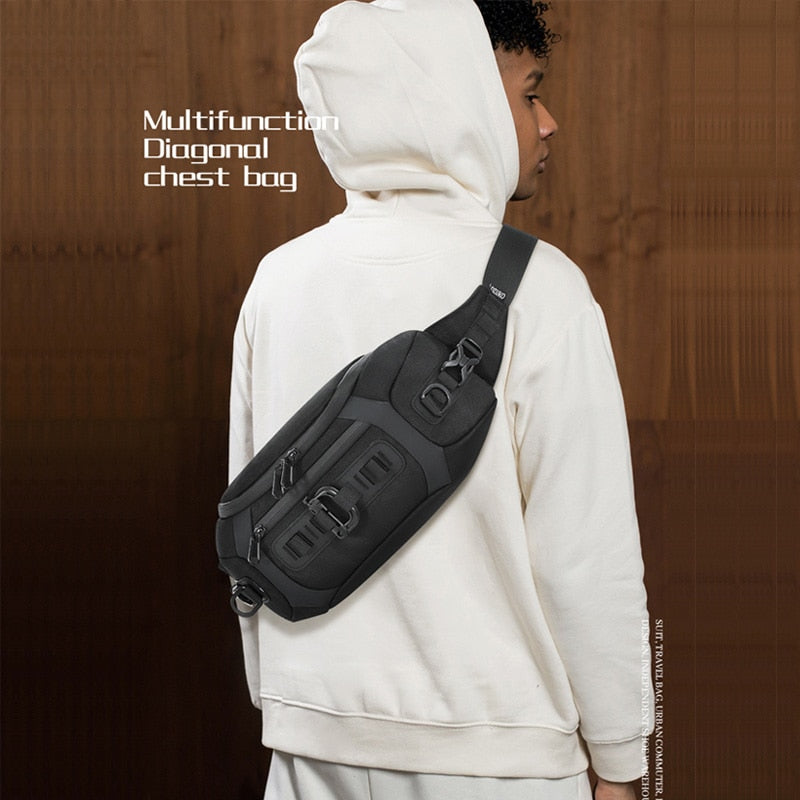 Black Tactical Straps Techwear Sling Bag ☢️ ATLAS 1
