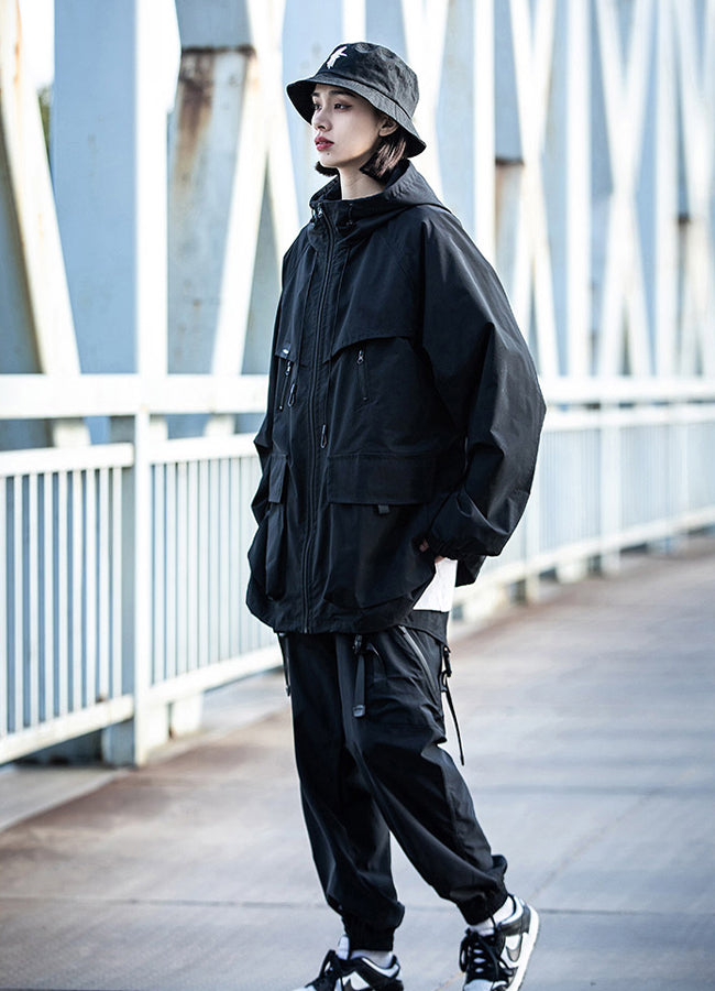 Black cargo outlet jacket