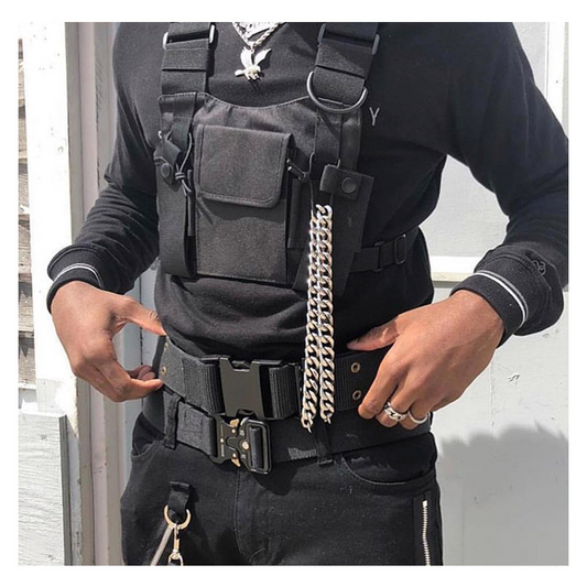 Men Outdoor Chest Rig Bags Harness Chest Vest Travel Crossbody Shoulder Bag  NEW